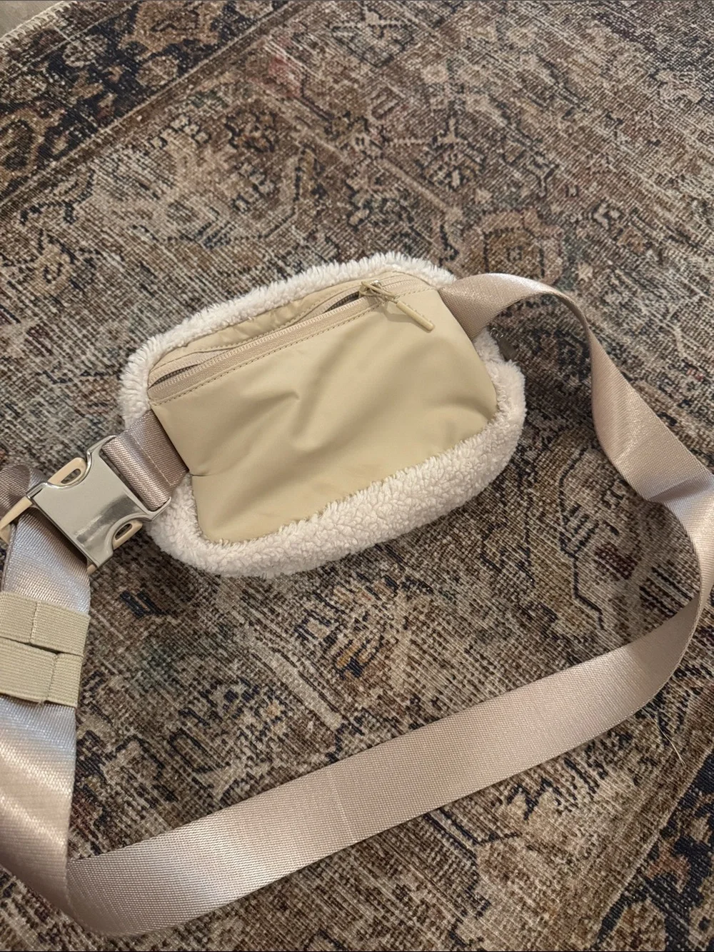 lululemon athletica Cream Sherpa Crossbody Belt Bag